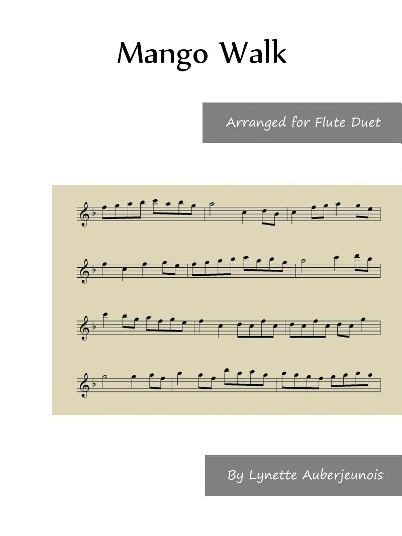 Sheet music cover for Mango Walk flute duet