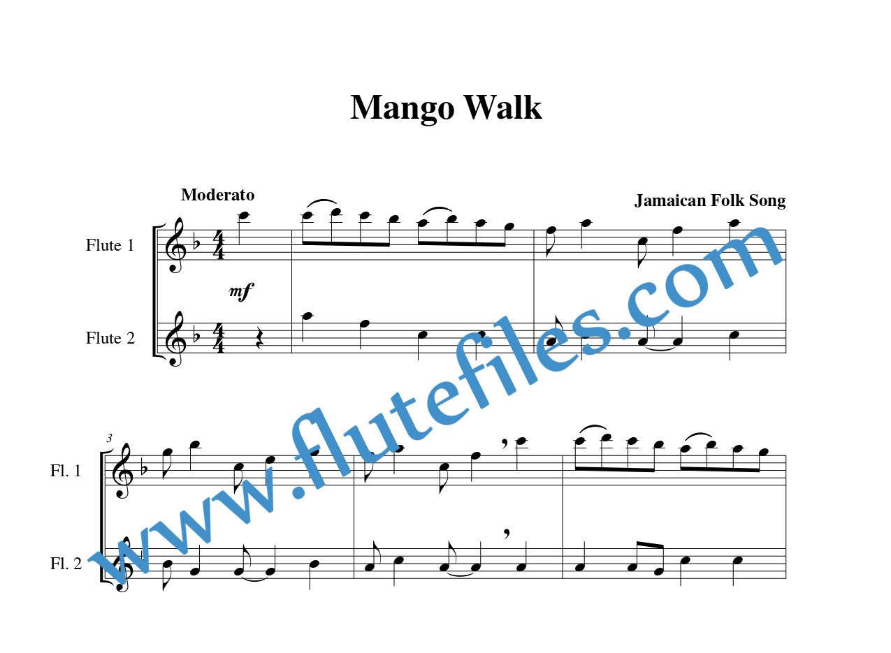 Mango Walk flute duet sheet music