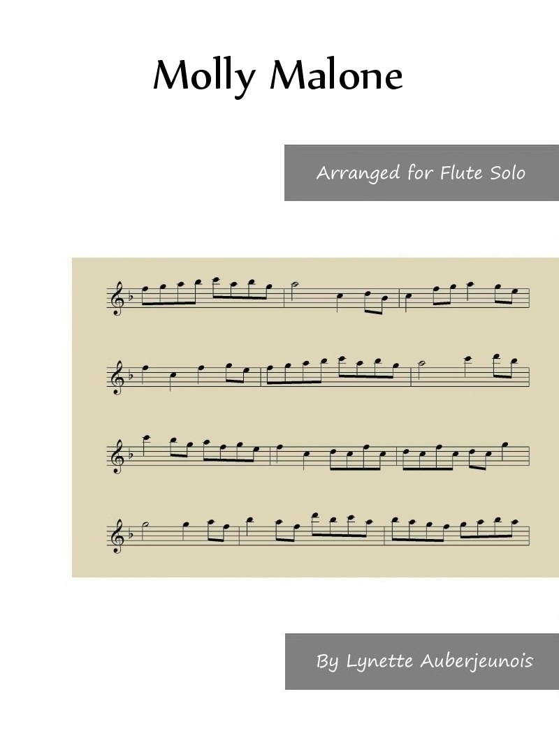 Sheet music cover for Molly Malone flute solo