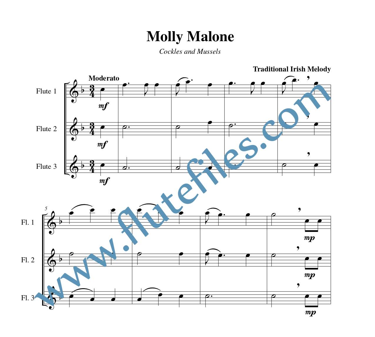 Molly Malone flute trio sheet music