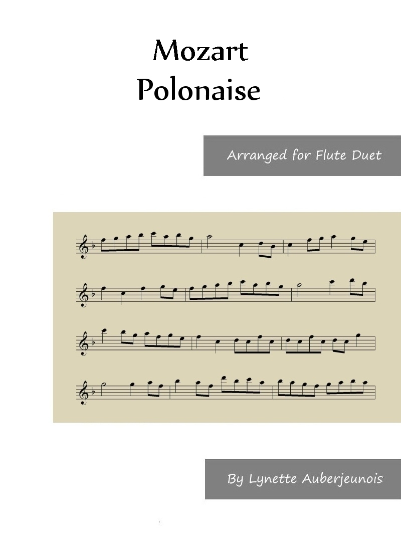 Sheet music cover for Polonaise flute duet by Leopold Mozart