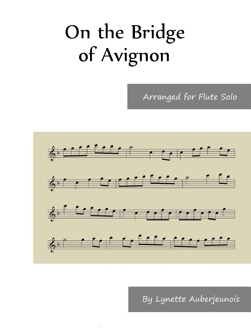 Sheet music cover for On the Bridge of Avignon flute solo
