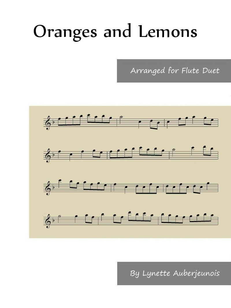 Sheet music cover for Oranges and Lemons flute duet