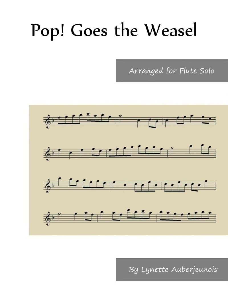 Sheet music cover for Pop! Goes the Weasel flute solo