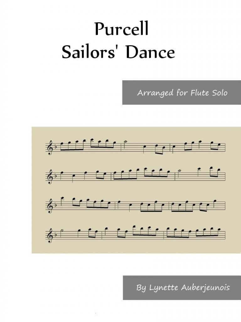 Sheet music cover for Sailors Dance flute solo by Purcell