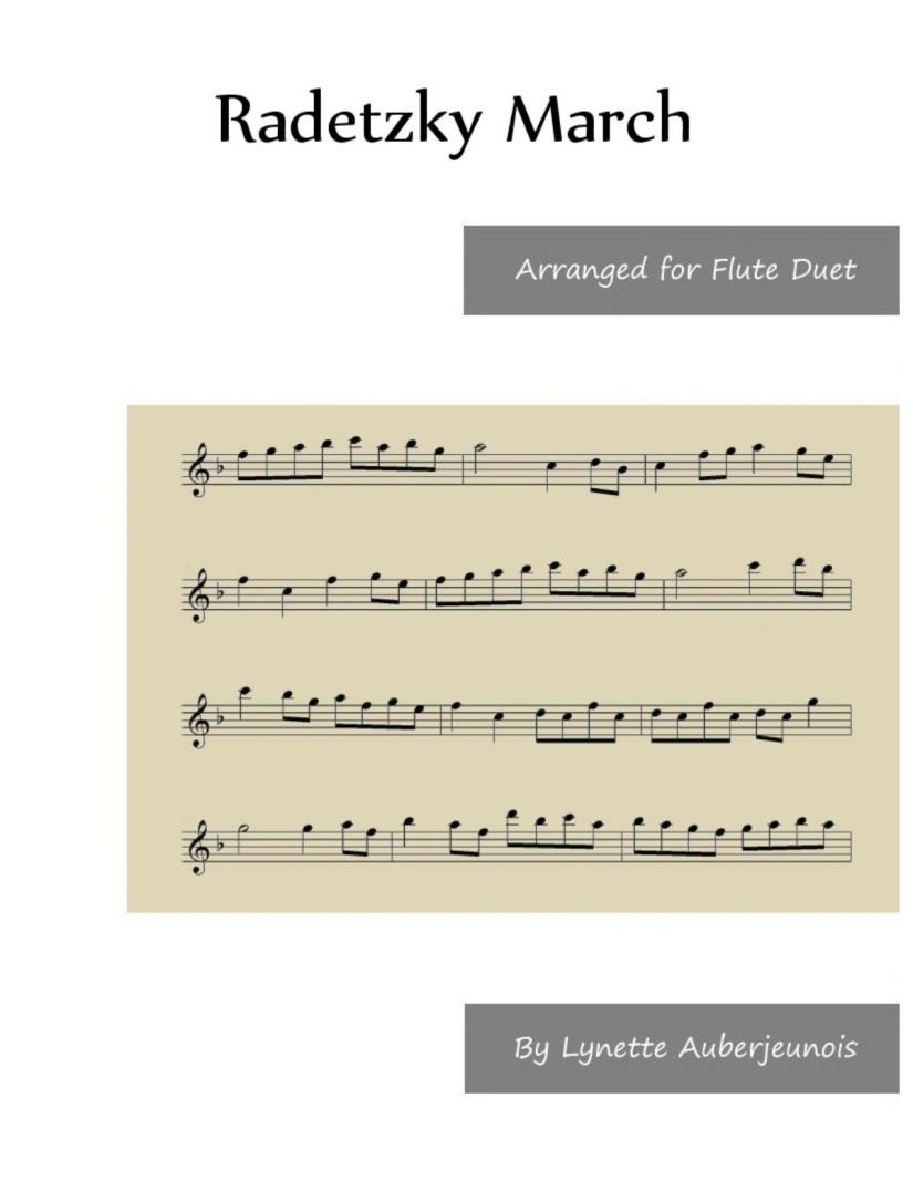 Sheet music cover for Radetzky March flute duet