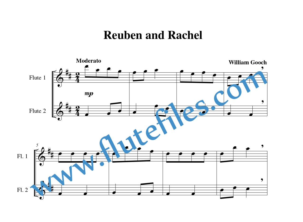Reuben and Rachel flute duet sheet music