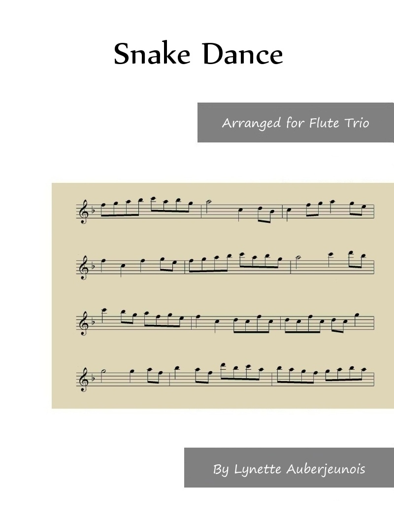 Sheet music cover for Snake Dance flute trio