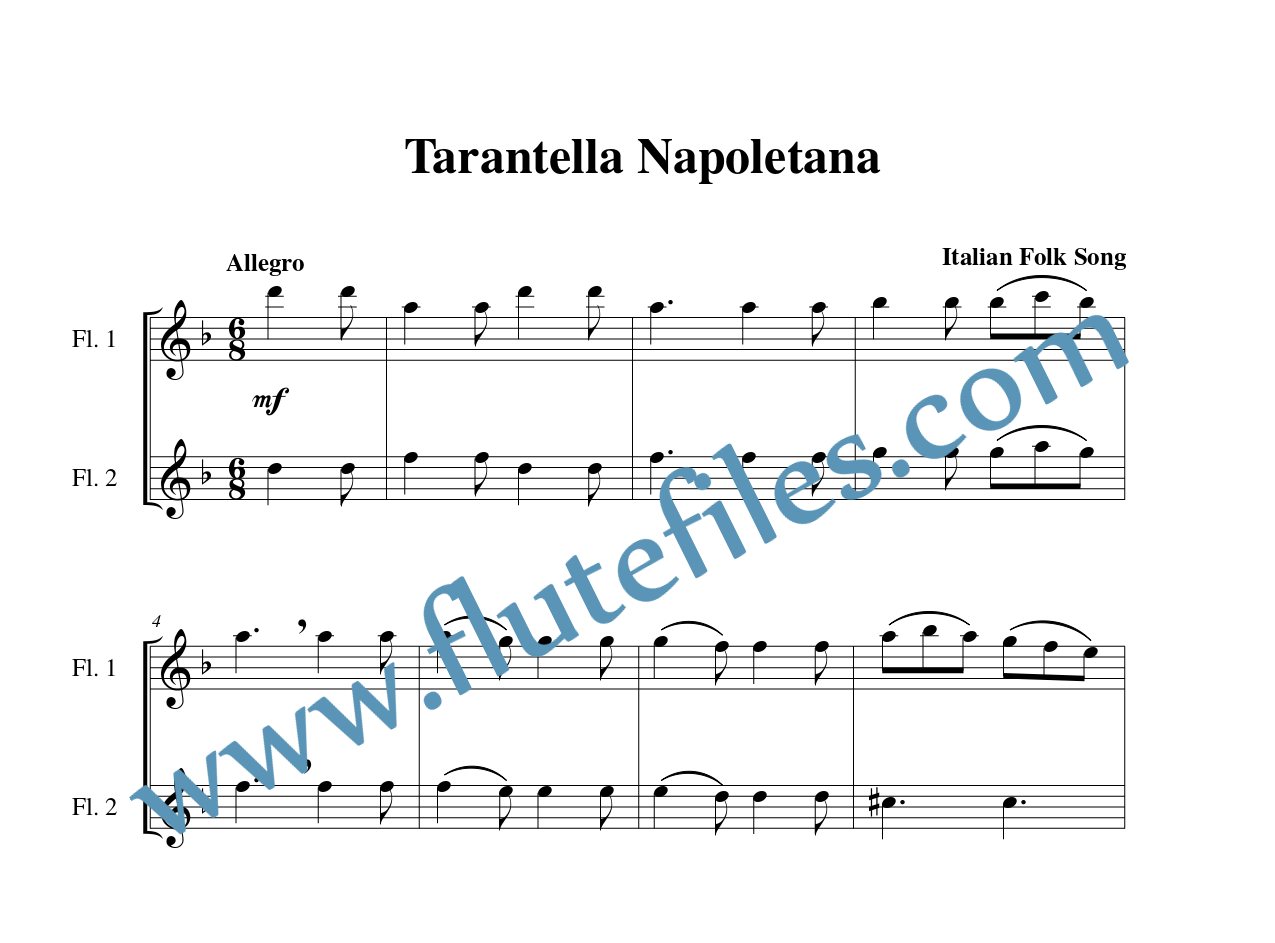 Tarantella Napoletana flute duet sheet music