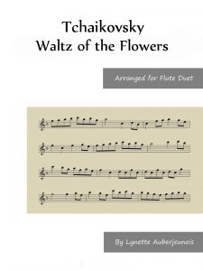 Sheet music cover for Waltz of the Flowers Theme flute duet by Tchaikovsky