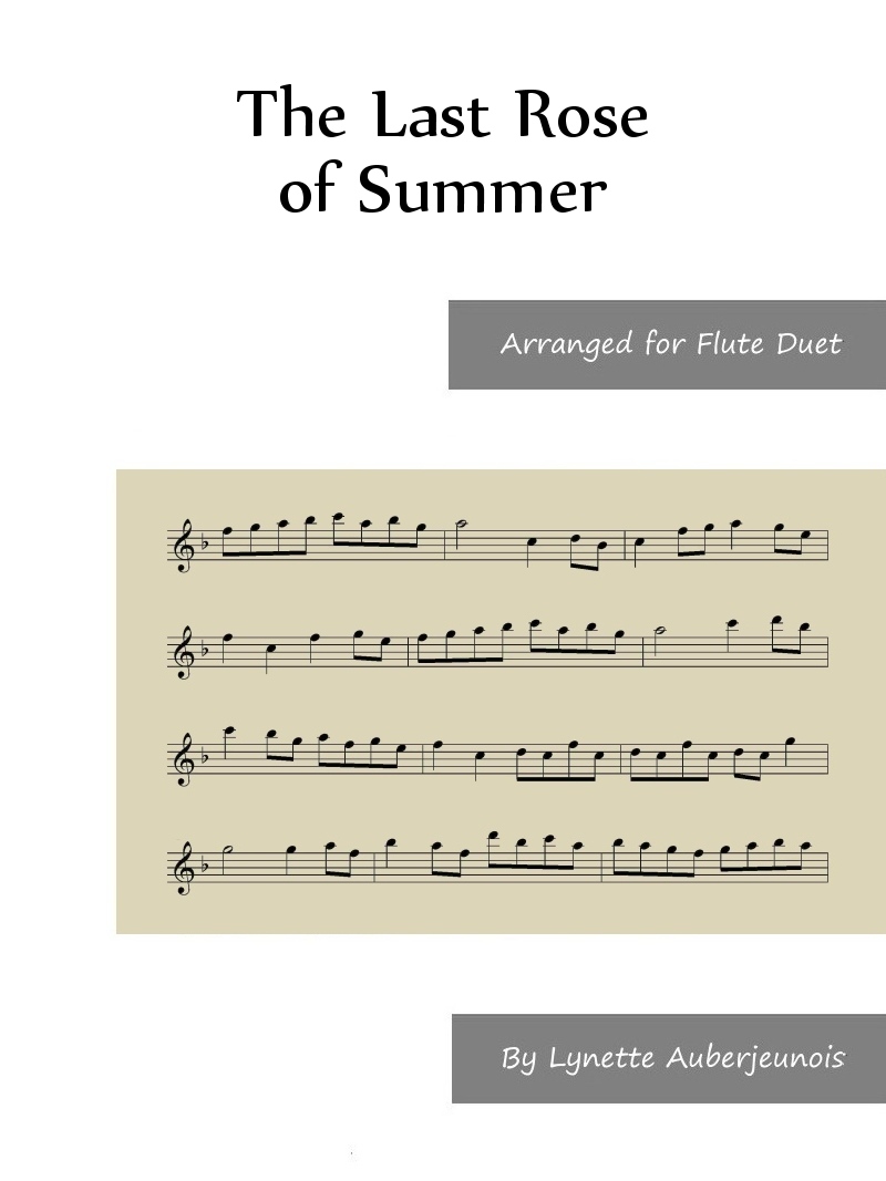 Sheet music cover for The Last Rose of Summer flute duet