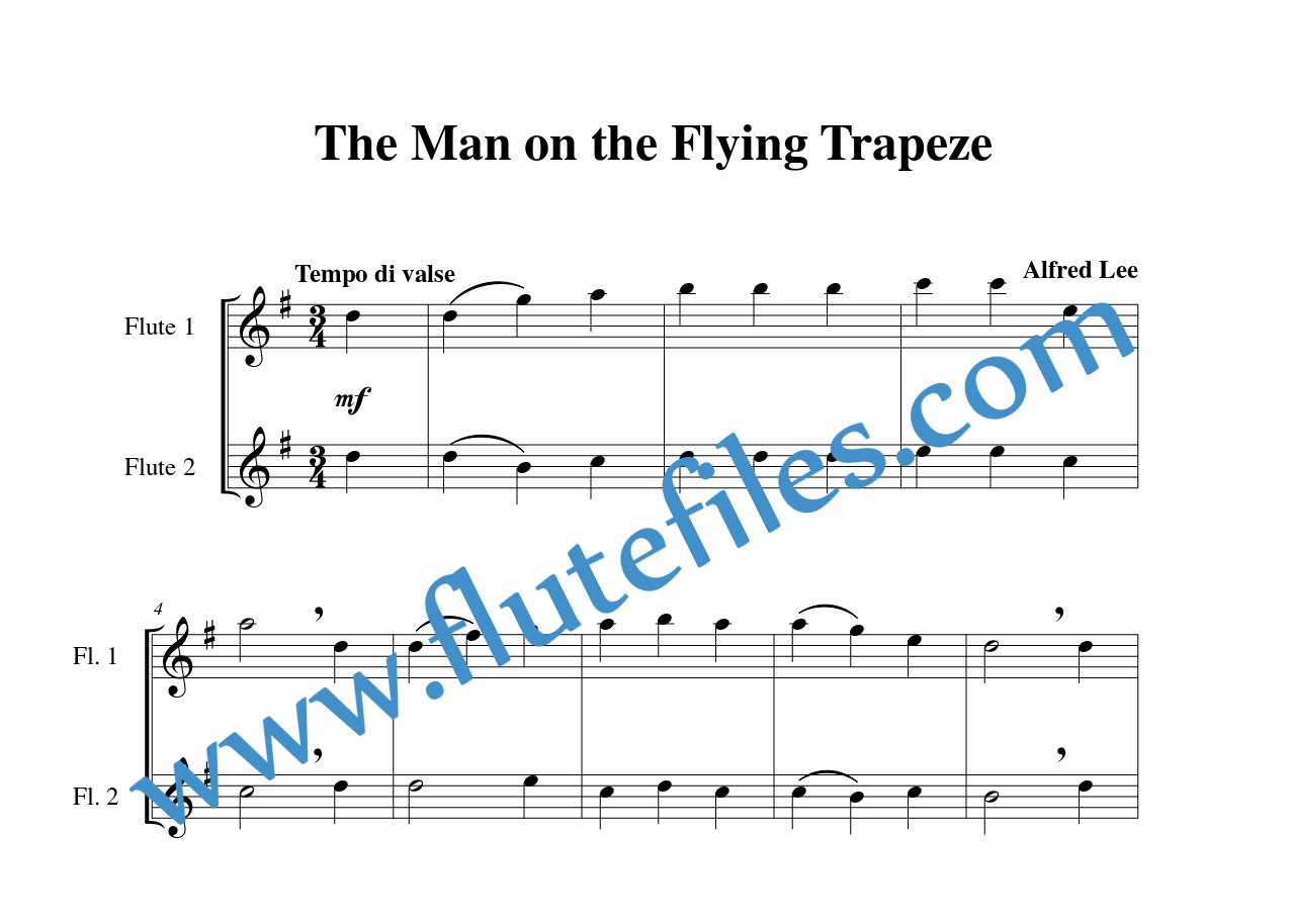 The Man on the Flying Trapeze flute duet sheet music