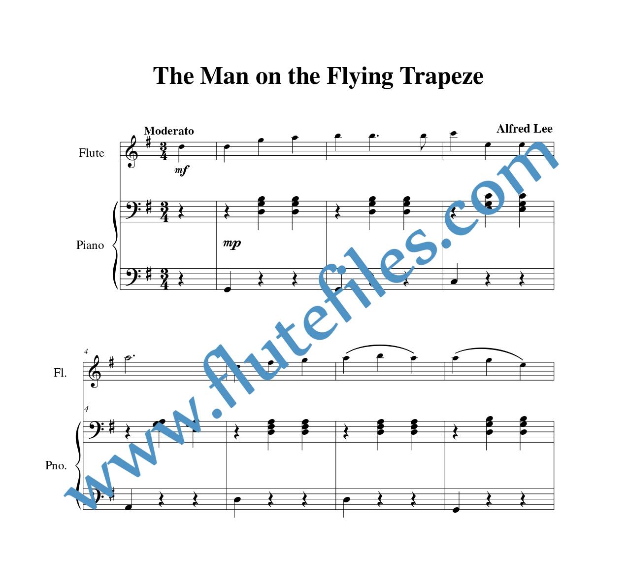 Piano accompaniment for The Man on the Flying Trapeze flute solo sheet music
