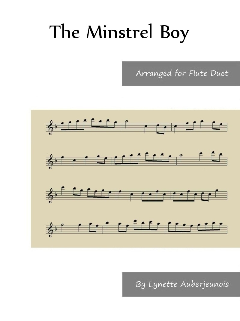 Sheet music cover for The Minstrel Boy flute duet