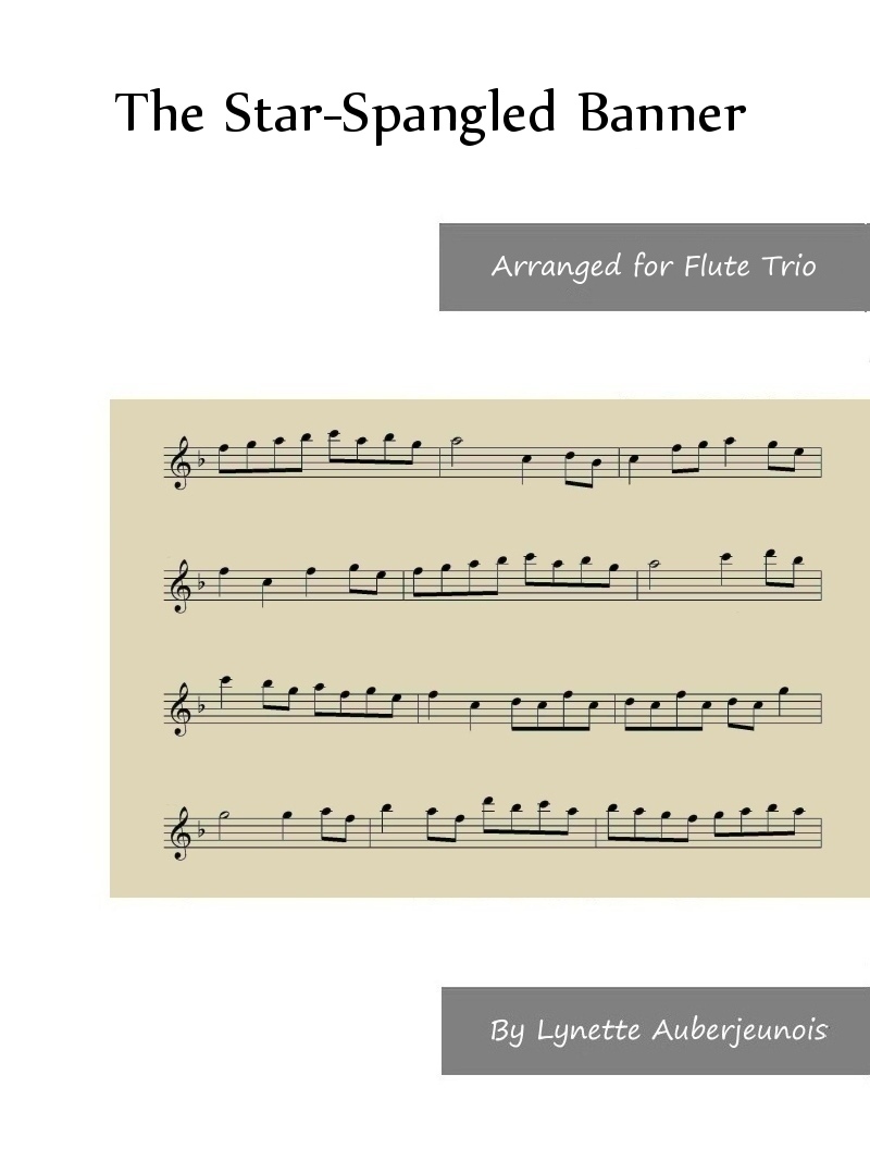 Sheet music cover for The Star-Spangled Banner flute trio