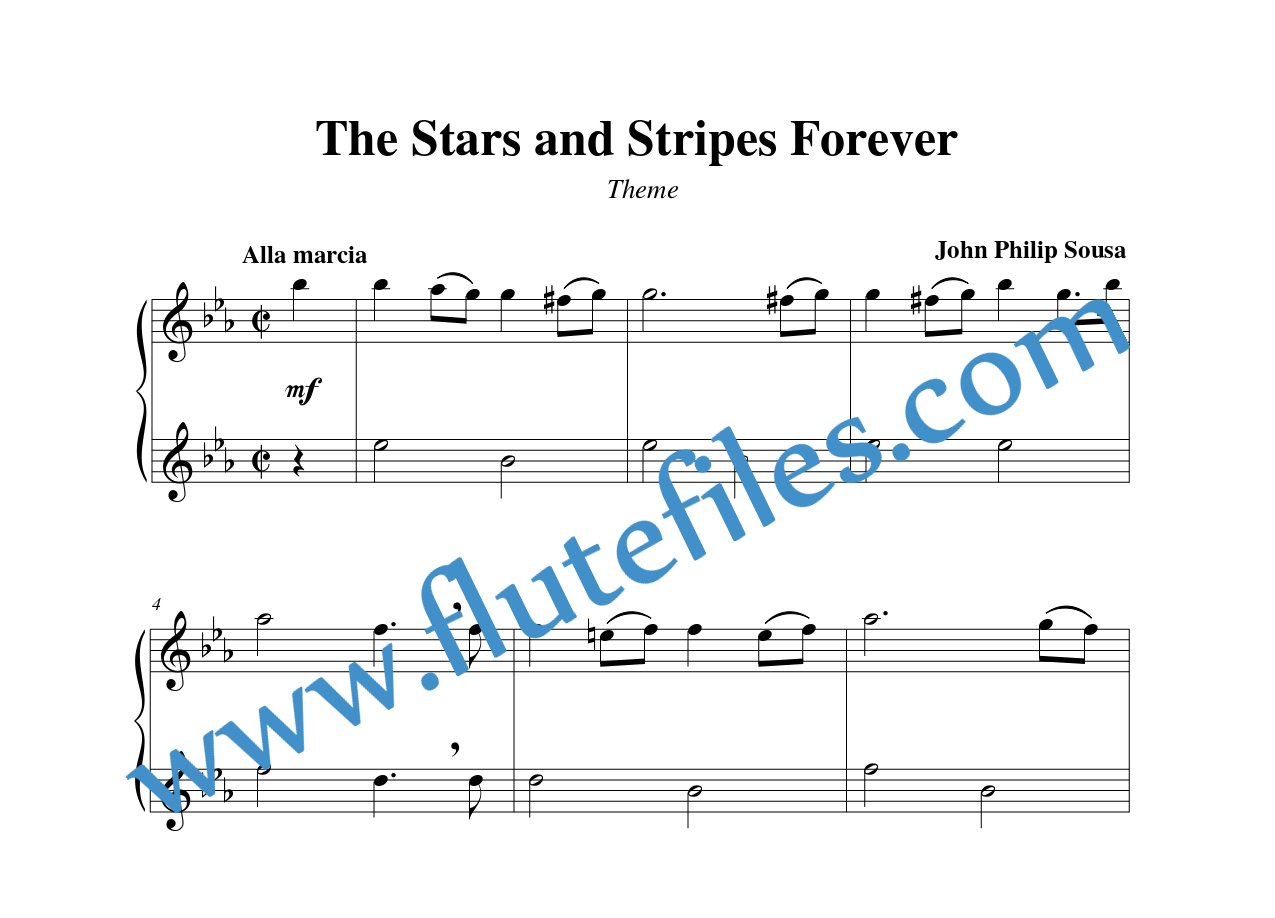 The Stars and Stripes Forever flute duet sheet music
