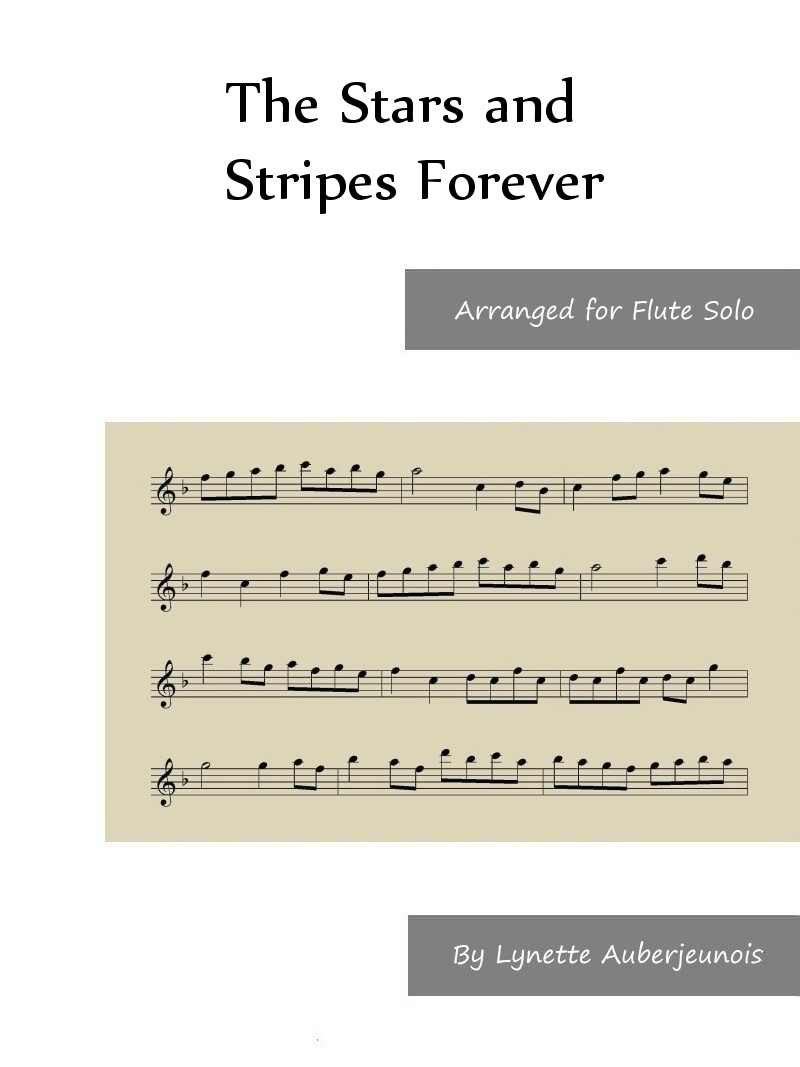 Sheet music cover for The Stars and Stripes Forever flute solo