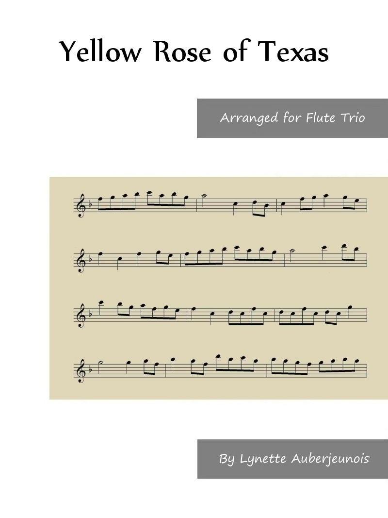 Sheet music cover for The Yellow Rose of Texas flute trio