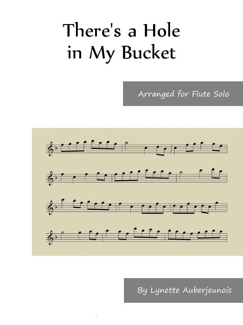 Sheet music cover for There’s a Hole in My Bucket flute solo