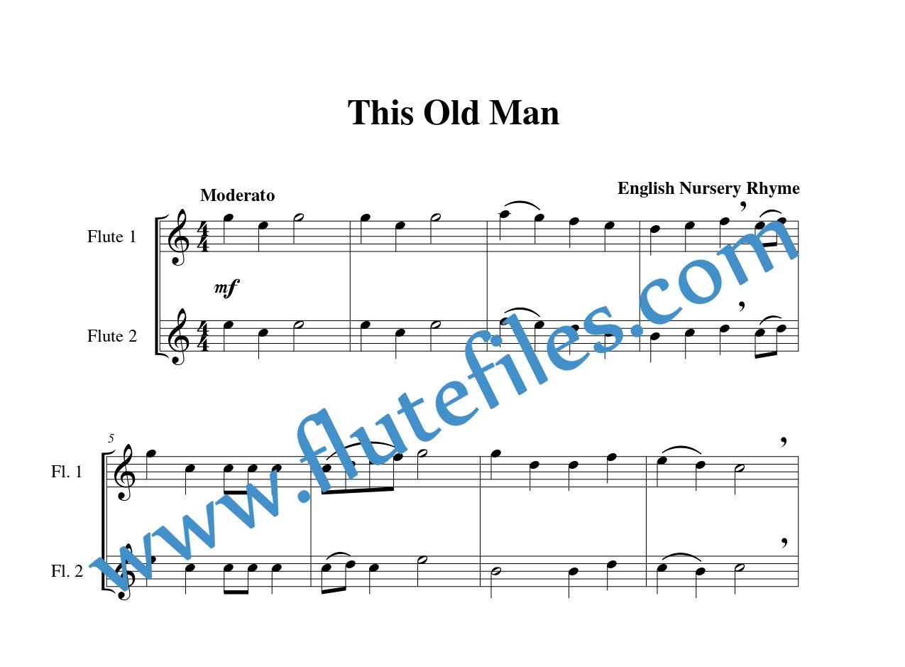 This Old Man flute duet sheet music
