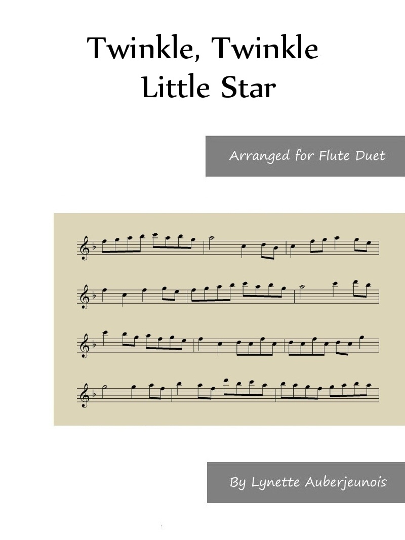 Sheet music cover for Twinkle, Twinkle Little Star flute duet