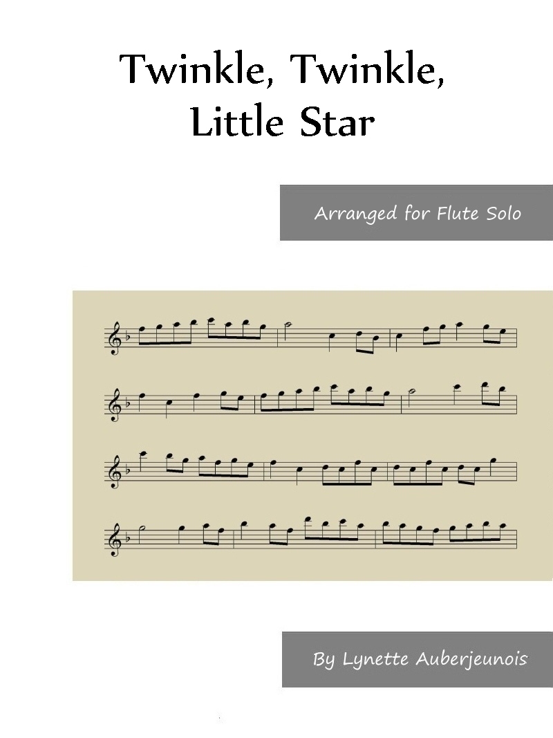 Sheet music cover for Twinkle, Twinkle, Little Star flute solo