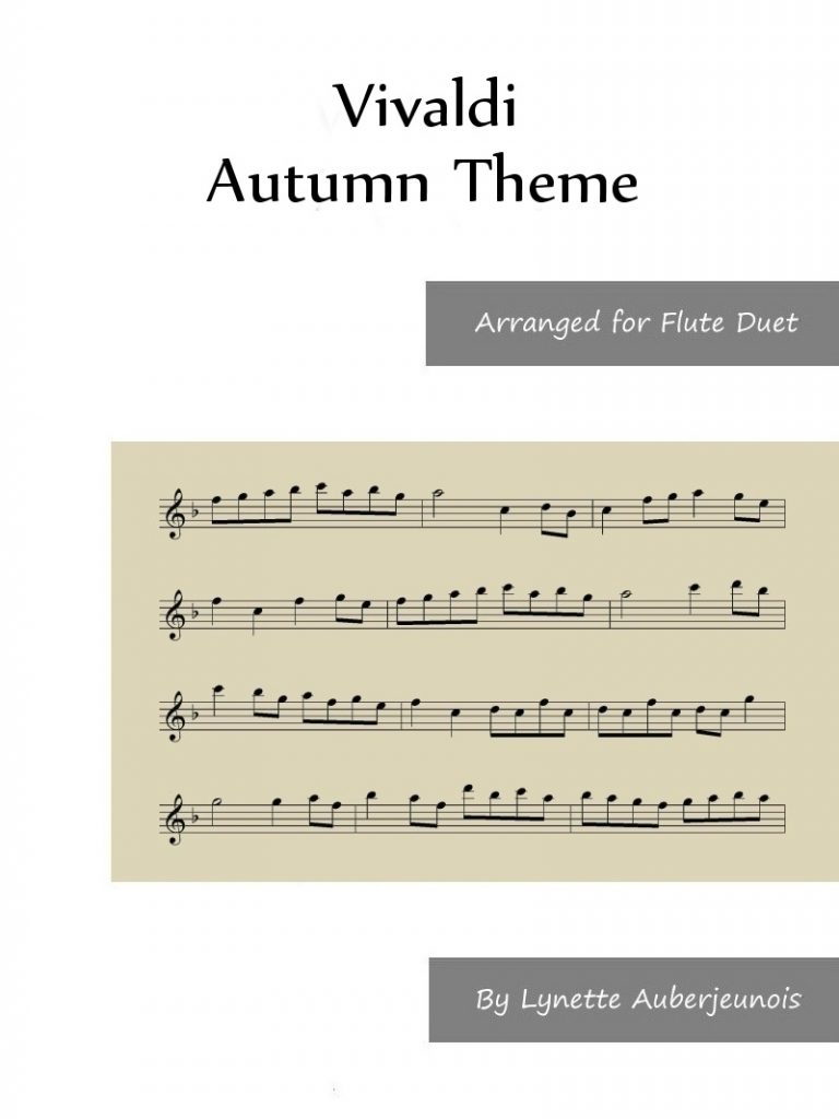 Sheet music cover for Autumn Theme flute duet by Vivaldi