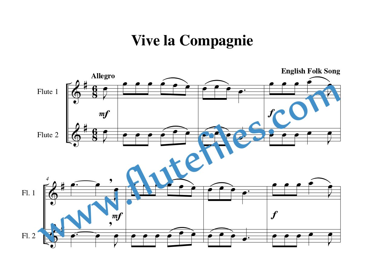 Vive la Compagnie flute duet sheet music