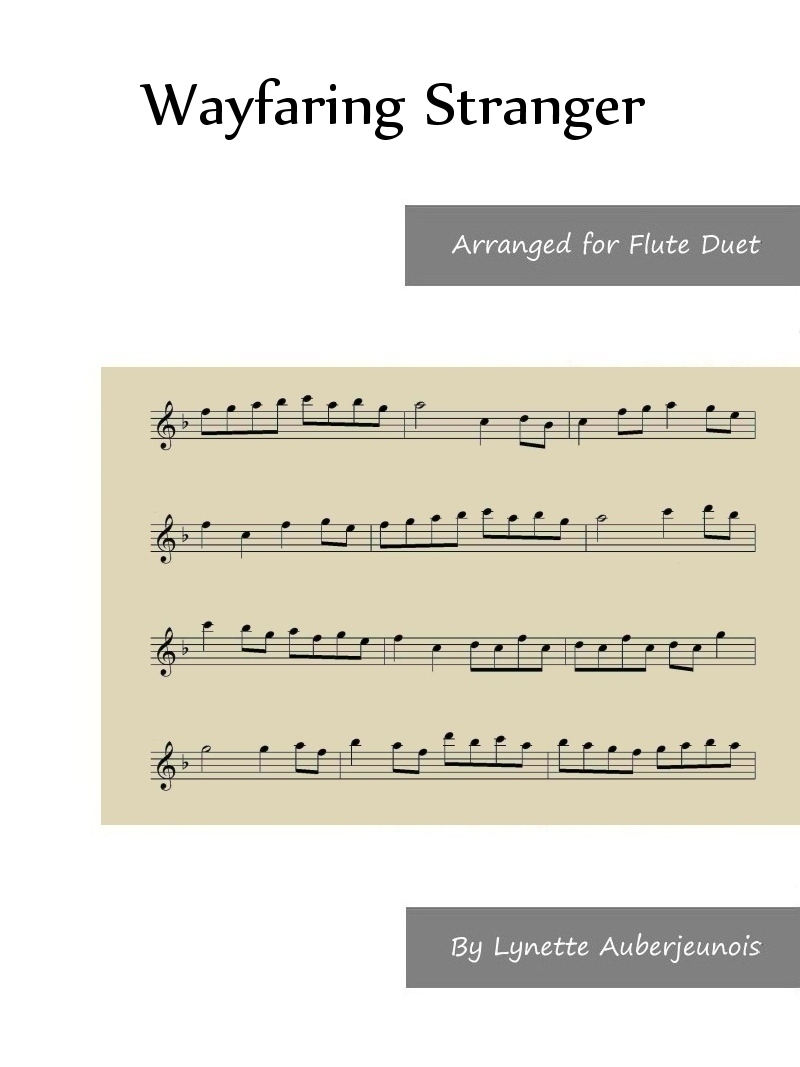 Sheet music cover for Wayfaring Stranger flute duet