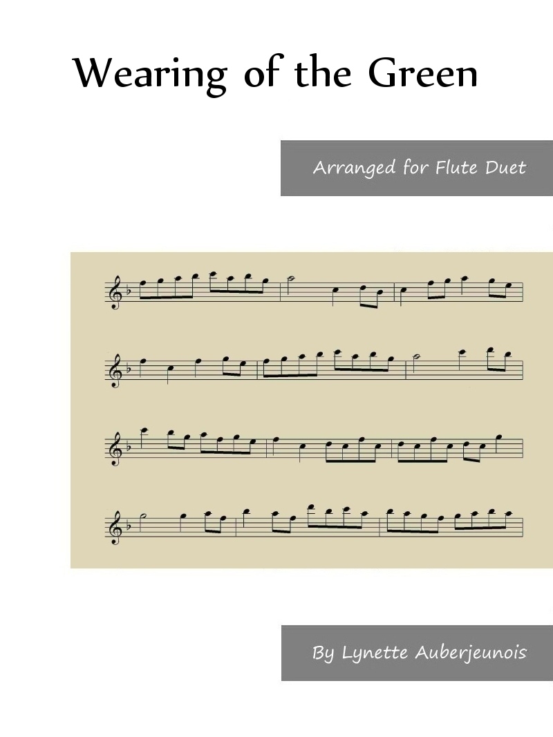 Sheet music cover for Wearing of the Green flute duet