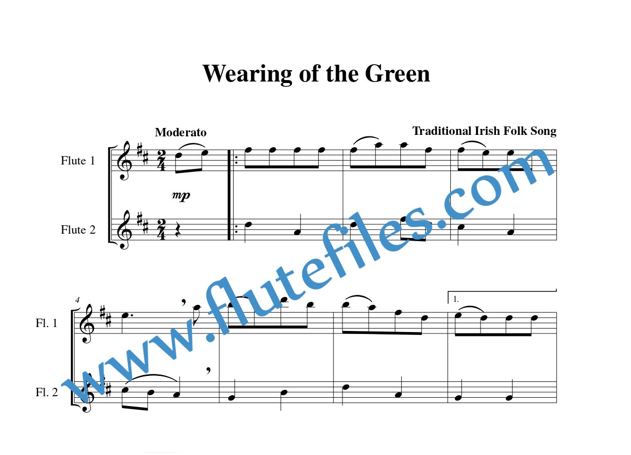 Wearing of the Green Flute Duet Flute Files Publishing