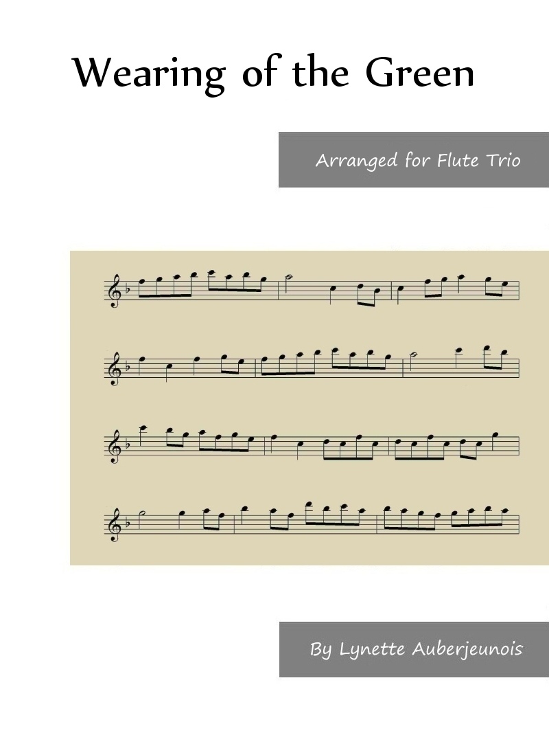 Sheet music cover for Wearing of the Green flute trio