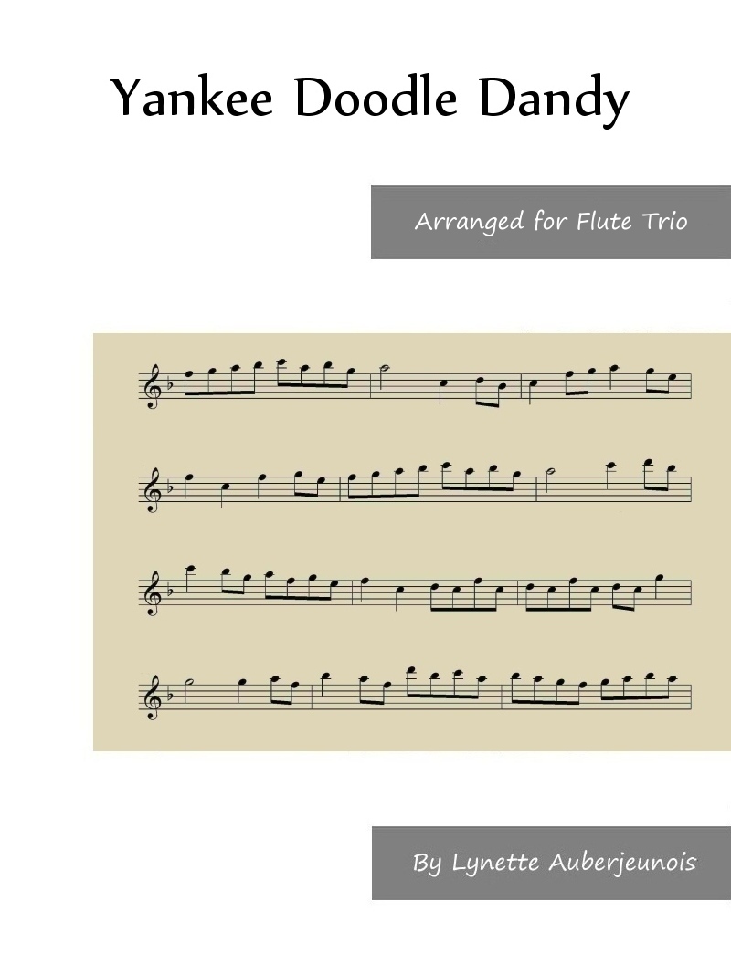 Sheet music cover for Yankee Doodle Dandy flute trio