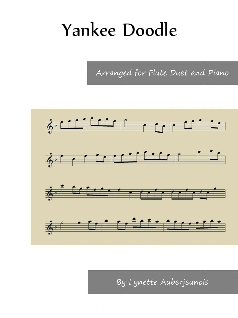 Sheet music cover for Yankee Doodle flute duet and piano