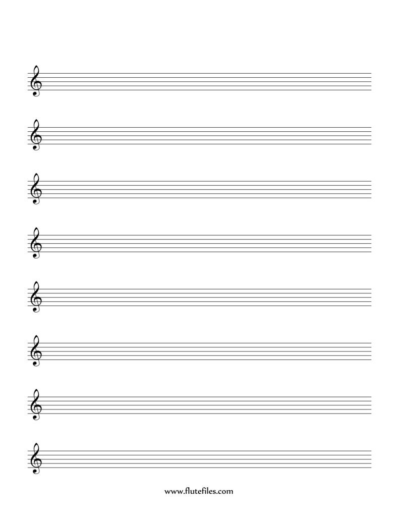 Treble clef staff paper
