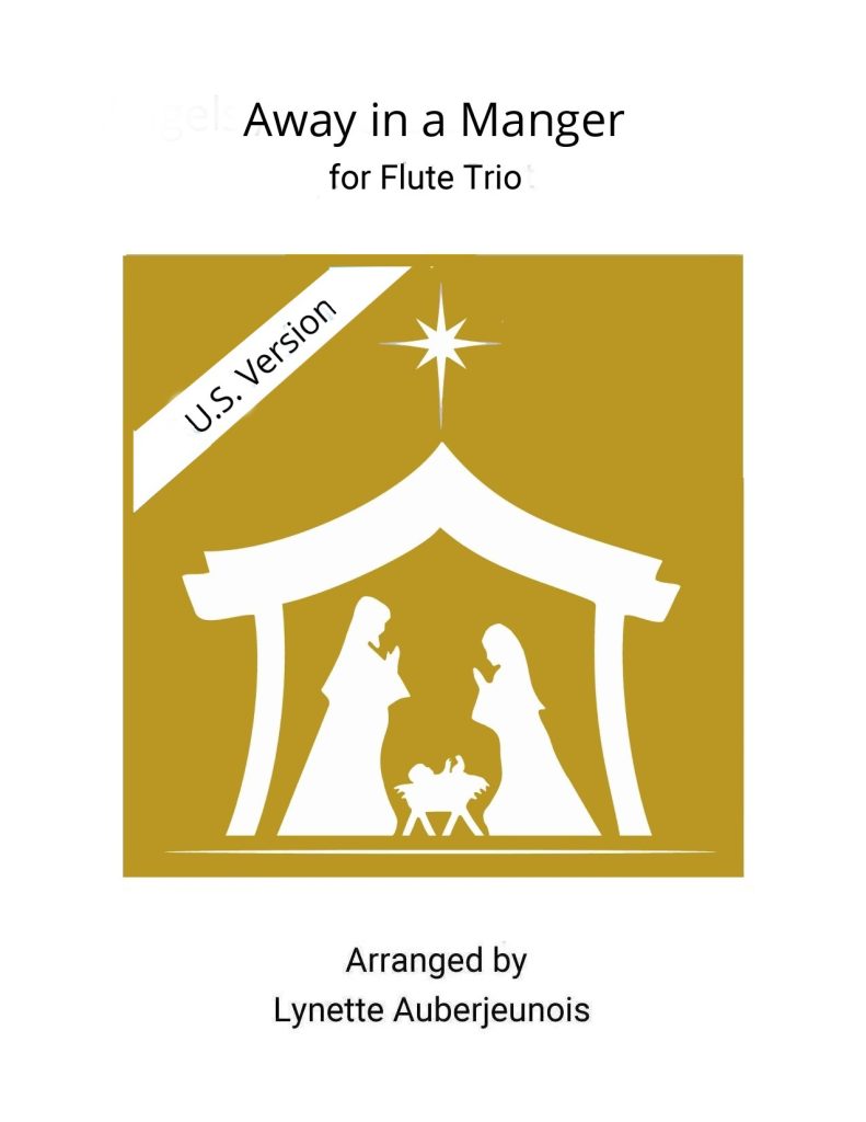 Sheet music cover for Away in a Manger flute trio