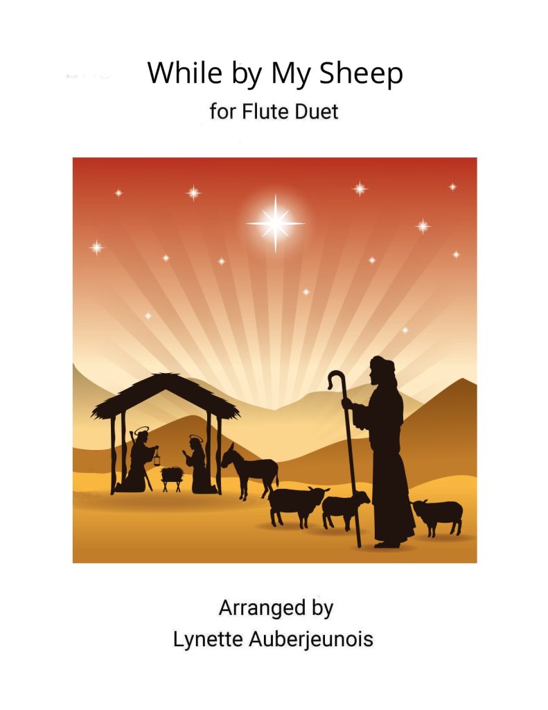 Cover of While by My Sheep flute duet